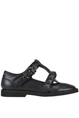 T-bar leather ballerinas