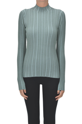 Ribbed knit turtleneck pullover en oferta