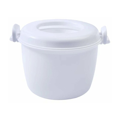 Fornello di riso in plastica per microonde, scatola di pranzo multifunzionale con stoccaggio termico, cucchiaio di riso bianco medio)
