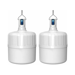 Lampada da campeggio a LED 2 Lampadine USB ricaricabili, interruzione di corrente, lampada da campeggio esterno di emergenza en oferta