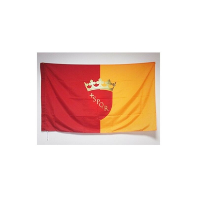 AZ FLAG Bandiera CittÃ di Roma con Stemma 150x90cm - Bandiera Romana con Blasone 90 x 150 cm Foro per Asta
