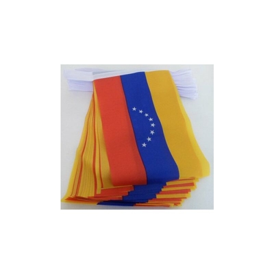 AZ FLAG Ghirlanda 6 Metri 20 Bandiere Venezuela Senza Stemma 21x15cm - Bandiera VENEZUELANA 15 x 21 cm - Festone BANDIERINE