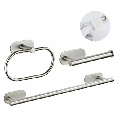 304 portasciugamani in acciaio inox spazzolato Asciugamani non perforato rack Asciugamani rack Asciugamani non perforatura Pasta singola Asciugamani