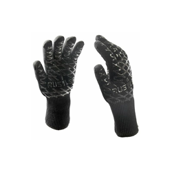 Rustler Guanti da Barbecue Resistenti al Calore con Silicone Antiscivolo in Cotone e Fibre Aramidiche, Taglia Unica, Nero características