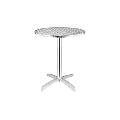 U423Â rotonda piedistallo tavolo bistrÃ², in acciaio INOX, flip top, 600Â mm, colore: Argento - Bolero