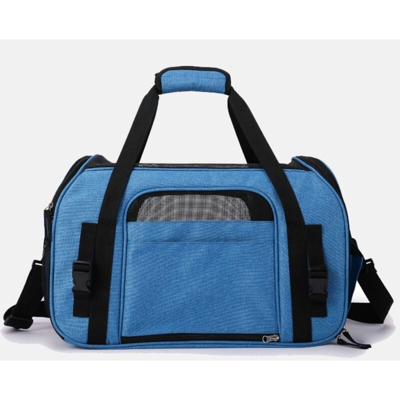 Borsa per gatti del centro commerciale, borsa a tracolla pieghevole, lavabile e staccabile per gatti, gattini, cani e velivoli (43 * 23 * 29 cm) blu
