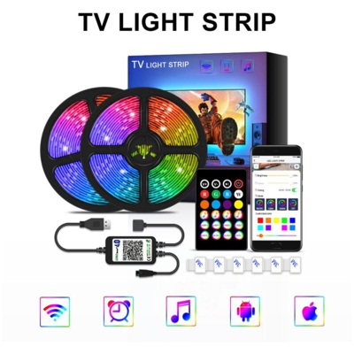 Luce a LED con luce Bluetooth con illuminazione di sfondo TV 5V con 5050RGB Light Light Light Light TV