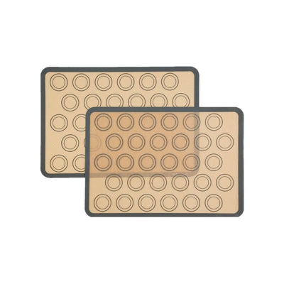 Set di 2 stuoie di cottura in silicone - tappetini da cucina anti-adesiva per maccheroni, biscotti, maccheroni, torte, pane, senza BPA (42 x 29,5 cm,