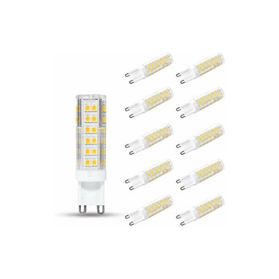 Confezione da 10 lampadine LED G9, luce bianca fredda, 6000 K, 7 W, 680 lumen, ricambio per lampadine alogene da 60 W, 65 W, 70 W, CRI>82, angolo di