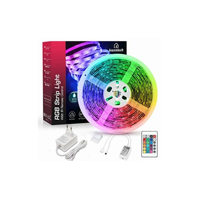 Striscia di illuminazione a LED con telecomando e scatola di controllo per stanza, camera da letto, TV, armadio, LED luminosi 5050, design di taglio,