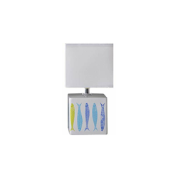 Lampada da Comodino Carolina Lampada Decorativa Ceramica 40W Blu/Giallo L 11xH 22cm - Lussiol precio