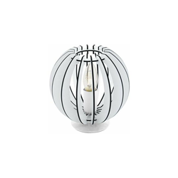 Lampada da tavolo in legno Cossano, 1 luce moderna da tavolo, lampada da comodino in legno e acciaio, colore: bianco, attacco: E14, interruttore precio