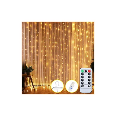 Ghirlanda luminosa con 8 modalità di illuminazione a LED, ideale per la decorazione di finestra, compleanno, Natale, festa, matrimonio, famiglia,