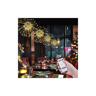 OOTOO - Catena luminosa a LED, 2 pezzi, con telecomando, luce bianca calda (120 luci)