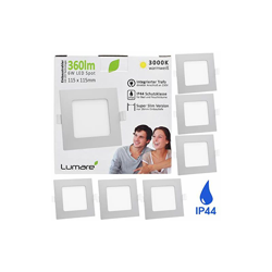 6x Faretto LED IP44 per Bagno e Doccia - Ultrasottile 26mm - Lampada Bianco Caldo da Incasso per Controsoffitto in Cartongesso - 360 Lumen 6W 230V características