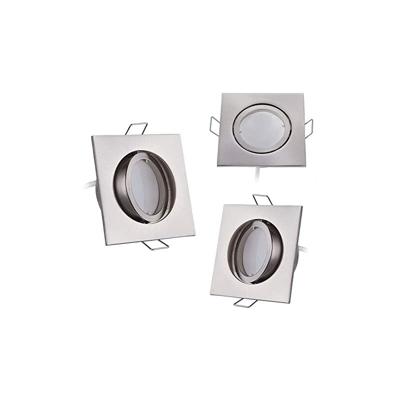 Set di 3 faretti da incasso a LED, quadrati, dimmerabili, orientabili, 5 W, piatto, 230 V, foro da 68 mm, angolo di diffusione di 120° (bianco caldo)