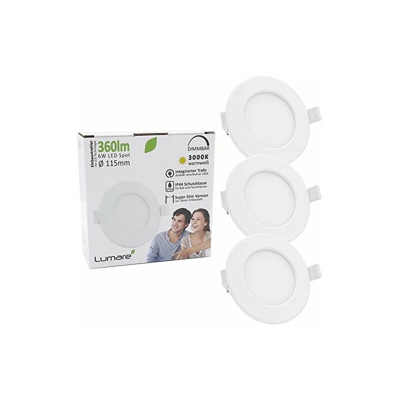 Faretti LED 6W equivalenti a 40W â?? 360lm luce calda bianca faretto ultrasottile foro 100mm faretti LED da incasso per cartongesso set di 3 pezzi