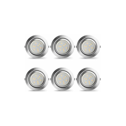 Faretto LED da incasso, da cucina, dimmerabile, luce bianca fredda, 6000 K, 12 V, DC, per armadio, vetrine, rotondo, 9 SMD, 160 lm, 2 Watt, per un en oferta