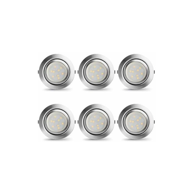 Faretto LED da incasso, da cucina, dimmerabile, luce bianca fredda, 6000 K, 12 V, DC, per armadio, vetrine, rotondo, 9 SMD, 160 lm, 2 Watt, per un