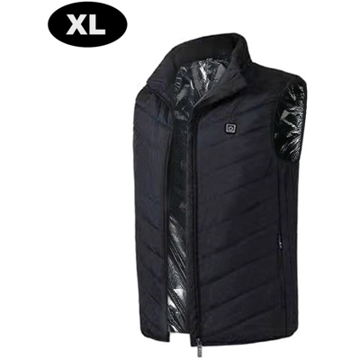 Gilet riscaldato intelligente USB gilet invernale in cotone piumino caldo uomo e donna a temperatura costante nera,XL - XL