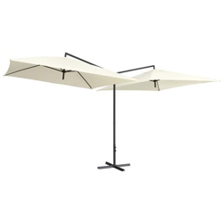 Ombrellone Doppio Con Palo In Acciaio 250x250 Cm Bianco Sabbia precio