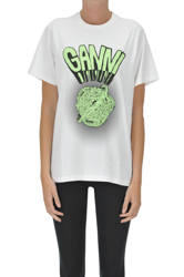 Printed cotton t-shirt en oferta