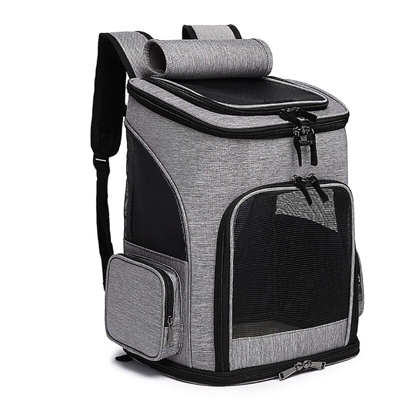 Borsa pieghevole pieghevole pieghevole Borsa da compagnia per gatto e zaino per cani per animali domestici grigi
