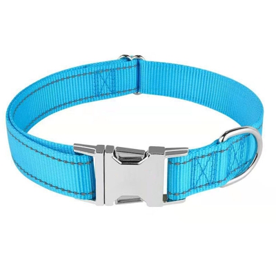 Perle Rareit - Collana per cani, Collana in nylon riflettente regolabile classica con maglia traspirante morbida imbottita per cani, m, blu