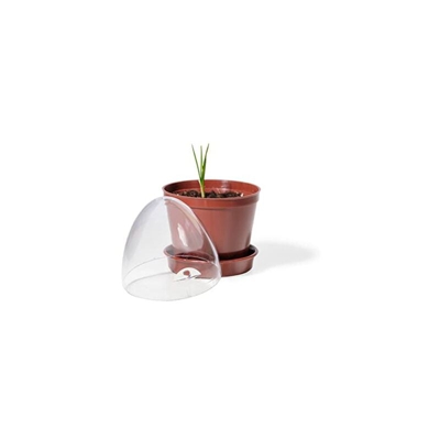 Set di 12 vasi per Coltivazione con vaschetta antigoccia, Marrone, Ã? 9 cm - Kimmel