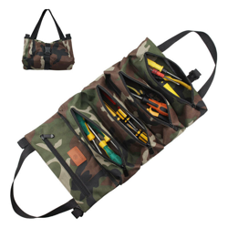 Toolbag con 5 tasche con cerniera, Borsa per utensili portatile da 600D Oxford, Strumento per utensili per organizzatore automatico roll per características