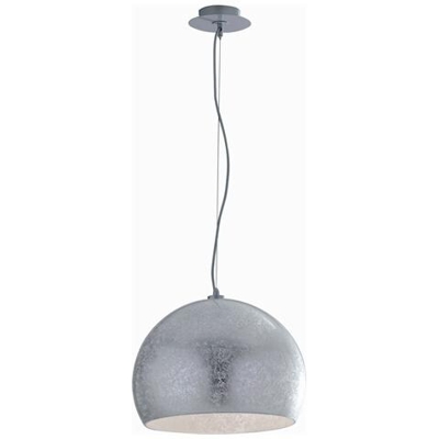 I-VANITY / S40 SIL - Lampadario a palla schiacciata argento 60 watt E27