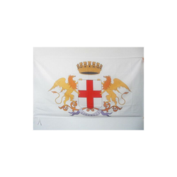 AZ FLAG Bandiera CittÃ di Genova con Stemma 150x90cm - Bandiera Genoa con Blasone 90 x 150 cm Foro per Asta en oferta
