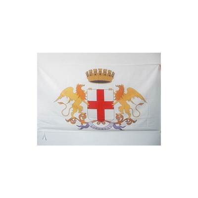 AZ FLAG Bandiera CittÃ di Genova con Stemma 150x90cm - Bandiera Genoa con Blasone 90 x 150 cm Foro per Asta