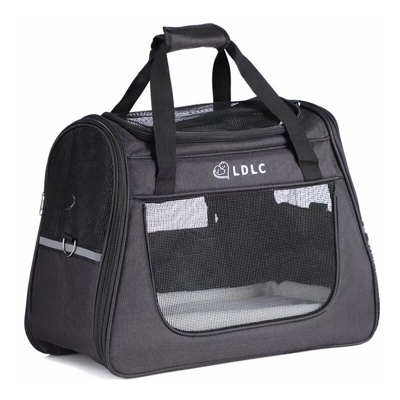 Borsa per animali domestici grande finestra laterale in maglia trasparente viaggiare una borsa per animali domestici borsa portatile gatto gatto nero