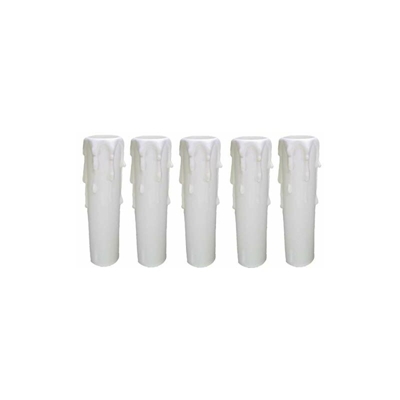 AMBROS® - Portalampada/candela di cristallo E14, 100 mm, in plastica, colore: bianco