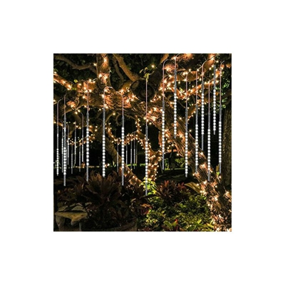 catena luminosa di 10 tubi con luci a LED, a 300 W, con effetto pioggia/nevicata, impermeabile, per ambienti interni, esterni e giardino, adatta per