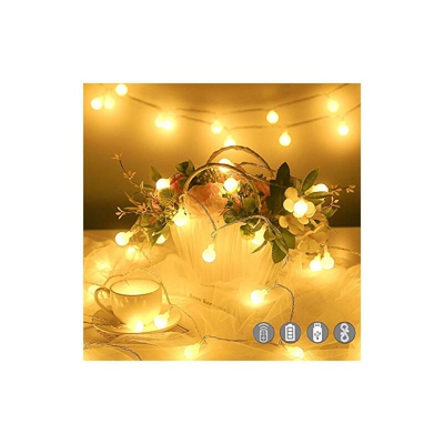 Ghirlanda luminosa, 10 m, 100 LED, con 100 LED, batteria USB 2 in 1, impermeabile, con 20 ganci e telecomando, interno esterno, 8 modalitÃ per feste,