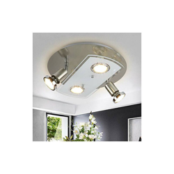 faretto da soffitto a 4 luci, orientabile, 4 lampadine LED GU10 da 5 W, diametro 290 mm, rotondo, 1600 lm, 3000 K, luce bianca calda, moderno faretto características