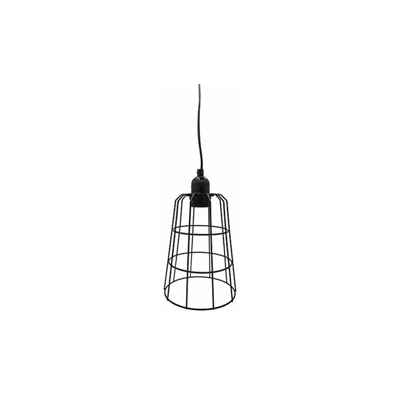 Lampadario a soffitto in Metallo Nero, Lampada sospesa Moderna per Soggiorno cameretta, Max 25 Watt E14 - Cavo 80 cm - Paralume 20 x 15 x 15 cm