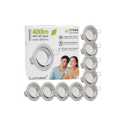 9x Faretto da incasso a LED grado di protezione IP44 ultrapiatto 4W 400 lm 230V (lampadina sostituibile) orientabile a 30Â° calda luce bianca per características