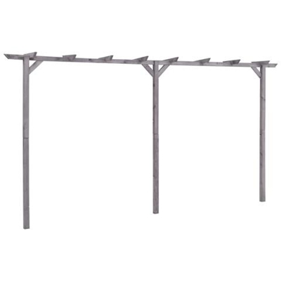 Pergolato Da Giardino Grigio 400x40x205 Cm In Pino Impregnato