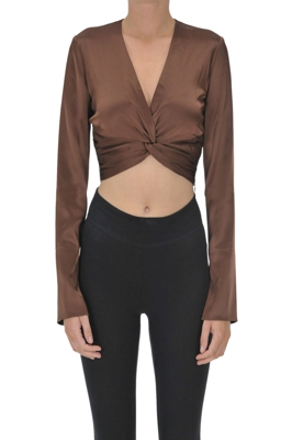 Cropped satin top