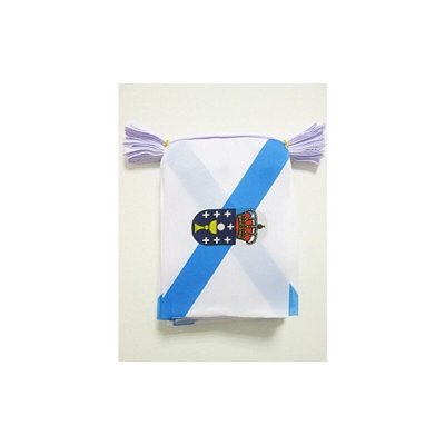 AZ FLAG Ghirlanda 6 Metri 20 Bandiere GALIZIA 21x15cm - Bandiera Galicia in Spagna 15 x 21 cm - Festone BANDIERINE