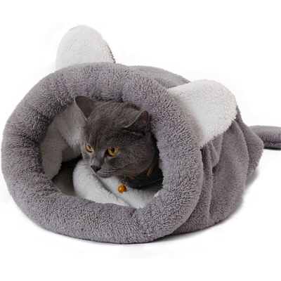 Borsa a pelo per sacco a pelo per gatti per cat Chenil Pet matte a pelo letto a pelo per animali domestici Grigio