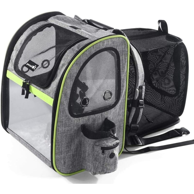 Borsa per animali domestici trasparenti e traspiranti per gatto e cane zaino portatile con tasche trasparenti o nette con apertura anteriore, borsa
