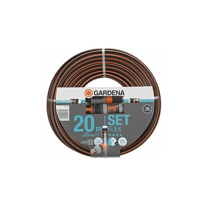 Tubo Gardena Comfort Flex 9 x 9, 13 mm, 1/2 pollice, a 20 m, con parti del sistema, 18.034-20