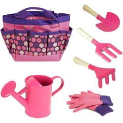 Giardinaggio Bambini Set di utensili con guanti Tote Shovel Rake Bag Accessori da giardino Outdoor and Legation Toys tutto in un kit di rose precio