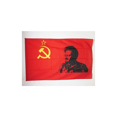 Bandiera URSS con Trotsky 150x90cm - Bandiera Comunista - TROTSKISMO 90 x 150 cm Foro per Asta - Az Flag