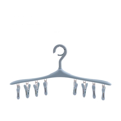 Gancio antivento multifunzione per calzino, Abbigliamento portatile a casa, 8 appendiabiti in plastica rimovibili, blu