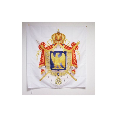 AZ FLAG Bandiera Stemma NAPOLEONE III Secondo Impero Francese 90x90cm - Bandiera Blasone Francia 90 x 90 cm Foro per Asta